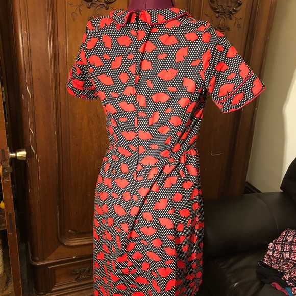 👗fit and flare 💋 dress black and white polka dot - Picture 5 of 5